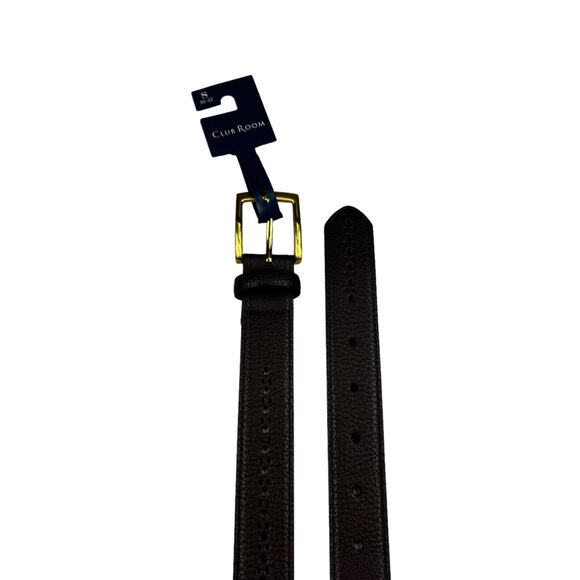 Club Room Mens Casual Brogue Dress Belt Brown S 30-32 - Picture 2 of 4